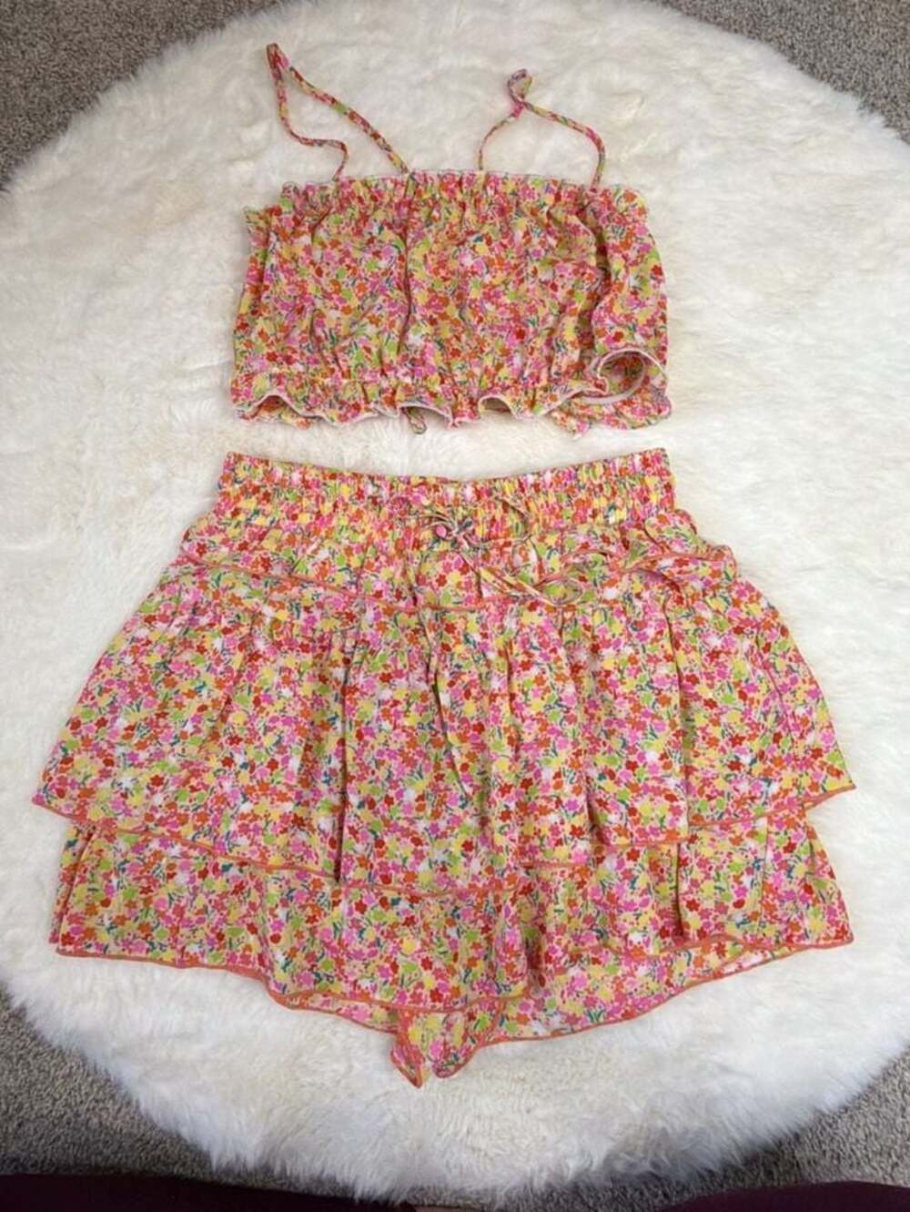 Show Me Your Mumu Dakota Top and Nat Skort Two-Piece Set in Beachy Blossom